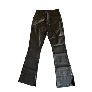 Women's Faux Black Pleather Pants Size M #260744